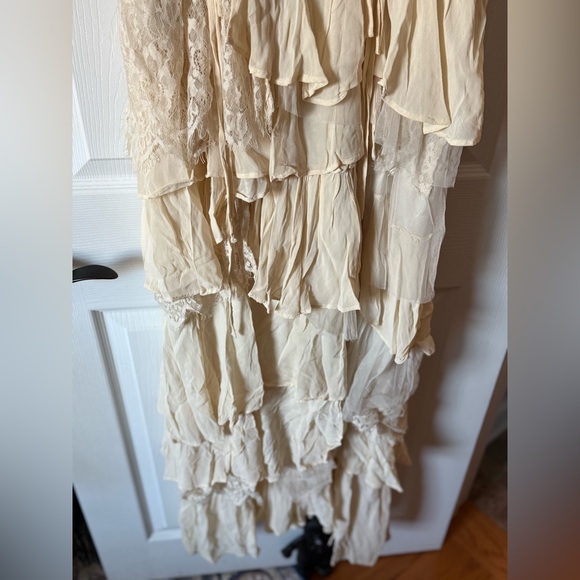 Anthropologie Corset Tiered Lace Ruffle Dress Size Medium - Picture 7 of 15
